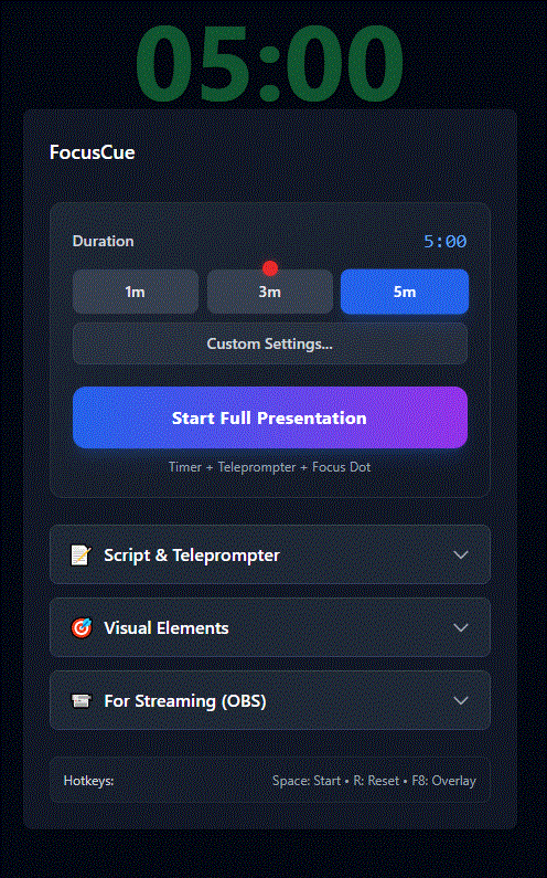 FocusCue Interface Demo